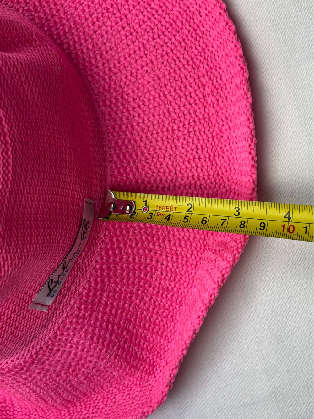 NEW Lulu B Hot Pink Sun Hat Woven Wide Brim Packable Pink - Picture 9 of 11